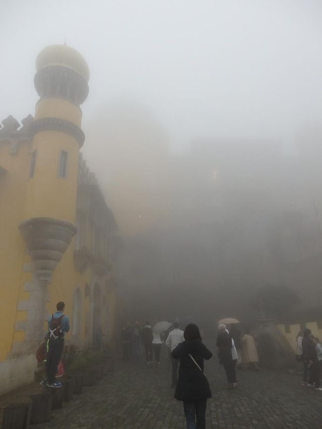 みんなが撮っていたのは、こういうアングルか？<br />全然見えん！<br /><br />実はこのペーナ宮殿は、宮殿内部よりも外観を見たかったんですよ。<br />それなのにこの霧。悲しすぎる(/_;)