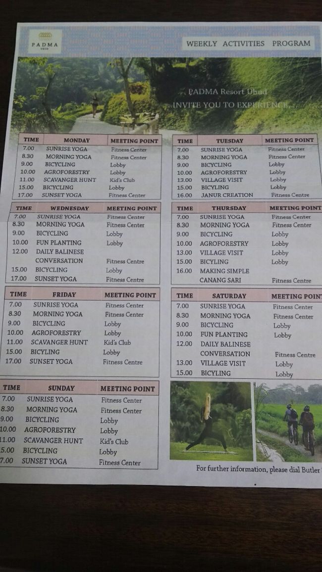 こちらはホテルの無料アクティビティー。<br />毎日色々あって飽きないですね。