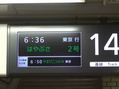 仙台発の三番列車はやぶさ２号に乗ります。
東京着は、最速です。