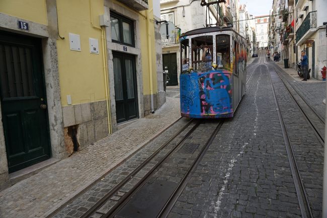 下りのケーブルカーと行き違います。