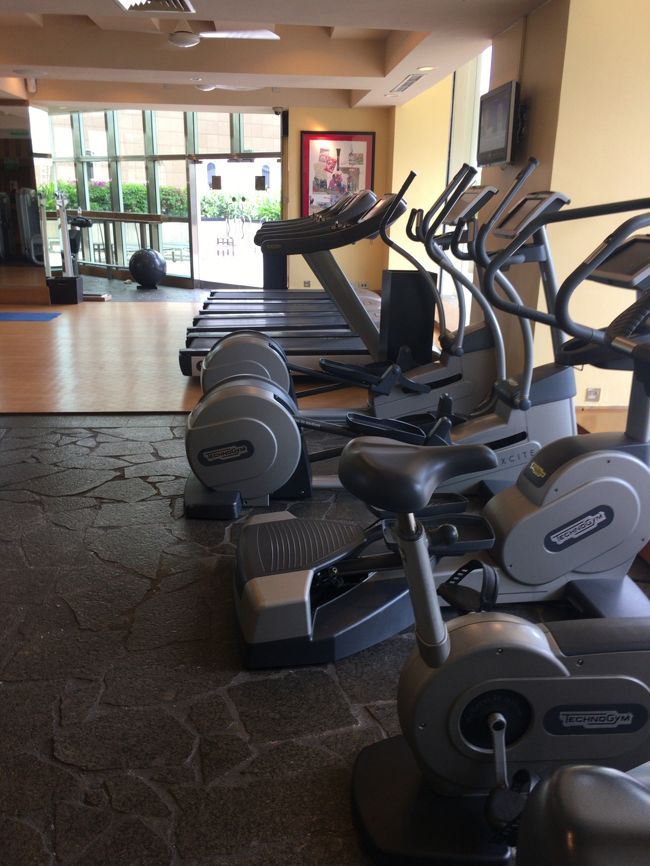 フィットネス。ＫＵＬ、ＳＩＮはだいたい観光で行き尽くしているので、ホテル施設は重要ですね。