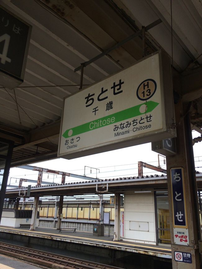 ＣＴＳ着。すぐに電車で札幌方面へ。宿泊地のある千歳で降ります。少し雨がぱらついてました。今日はダメっすね。