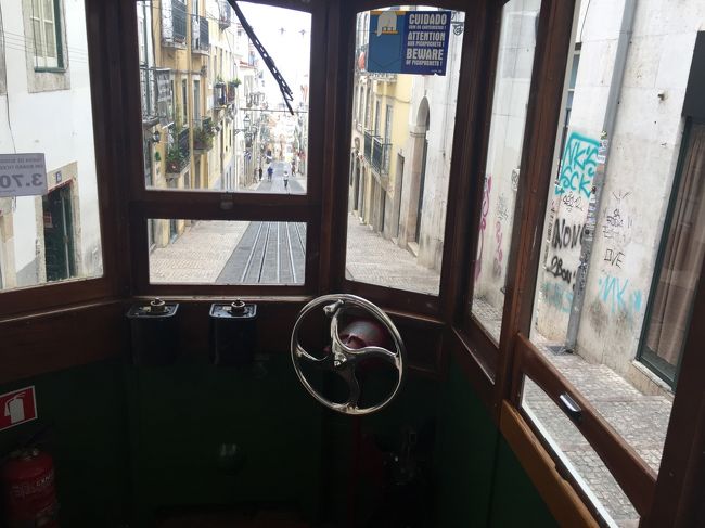 ケーブルカーの内部。