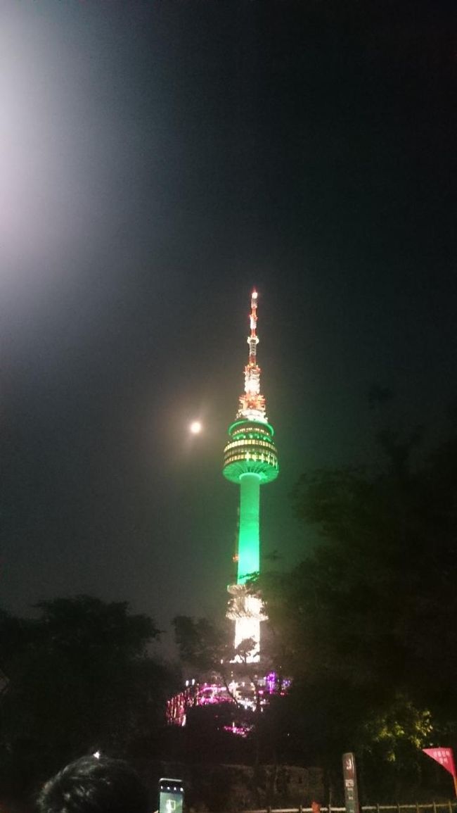 そこそこいい時間。<br />帰りは、ソウルタワー近くから最終のバスに乗れ、無事地下鉄の駅近くで降りて、<br />ホテルへ。