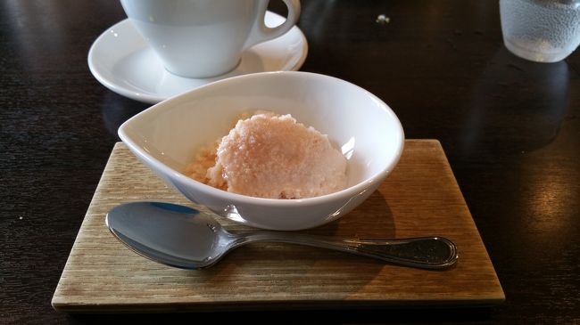 デザートはアルコールが少し入ったシャーベット。<br />生姜でもなく、何かピリッとした味が何だか懐かしいけど思い出せないというような味。