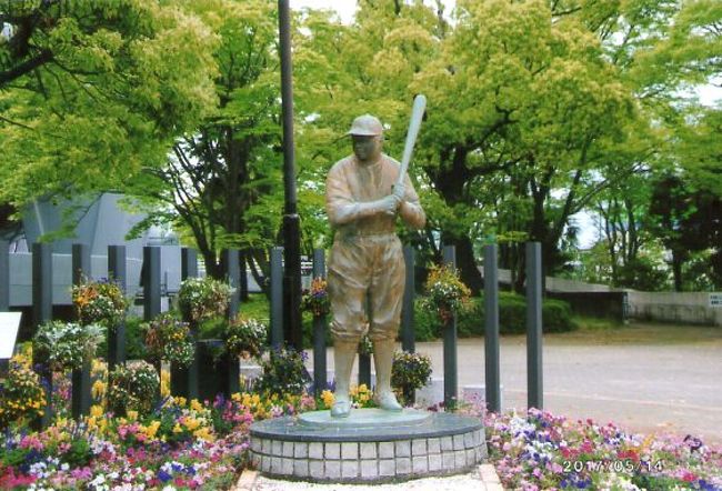 ベーブ・ルース　の像<br /><br />ここは静岡県の高校球児の聖地。小生も高校生の頃から母校の応援に何度通った事だろう。<br /><br />ここ数年　静岡高校の野球部が強いので、同期生共々試合があればネット裏の日蔭席で応援、老体の目下の楽しみである。ここに来れば必ず同期生の何人かに会える。