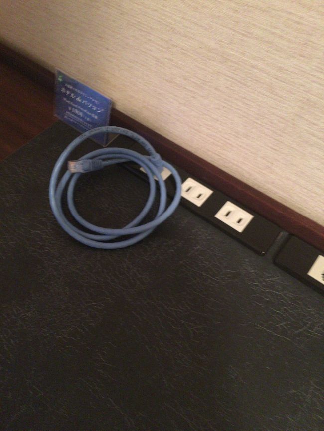 ＬＡＮ線が出ています。７０ＭＢｐｓくらい出てました。無線ＬＡＮも使えますが、セキュリティが怖いのでもちろんＶＰＮ経由ですが。