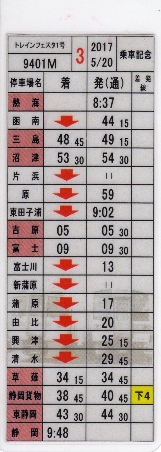 乗務行路表