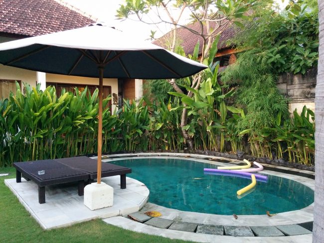 入って左手がガレージ。<br /><br />そして、右手がプールです。