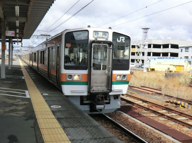 来ました。<br />東海道線上り、普通746M静岡行です。<br />乗りましょう。<br /><br />④普通746M.静岡行 (27.6km/乗0:26)<br />島田.9:36→静岡.10:02