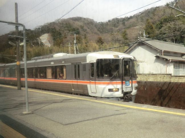 13:38<br />甲斐大島で、特急ワイドビューふじかわ8号静岡行と列車交換します。