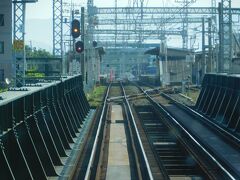 2017.05.28　天神ゆき急行列車車内
筑後川を渡ると甘木線が分岐し宮の陣駅。