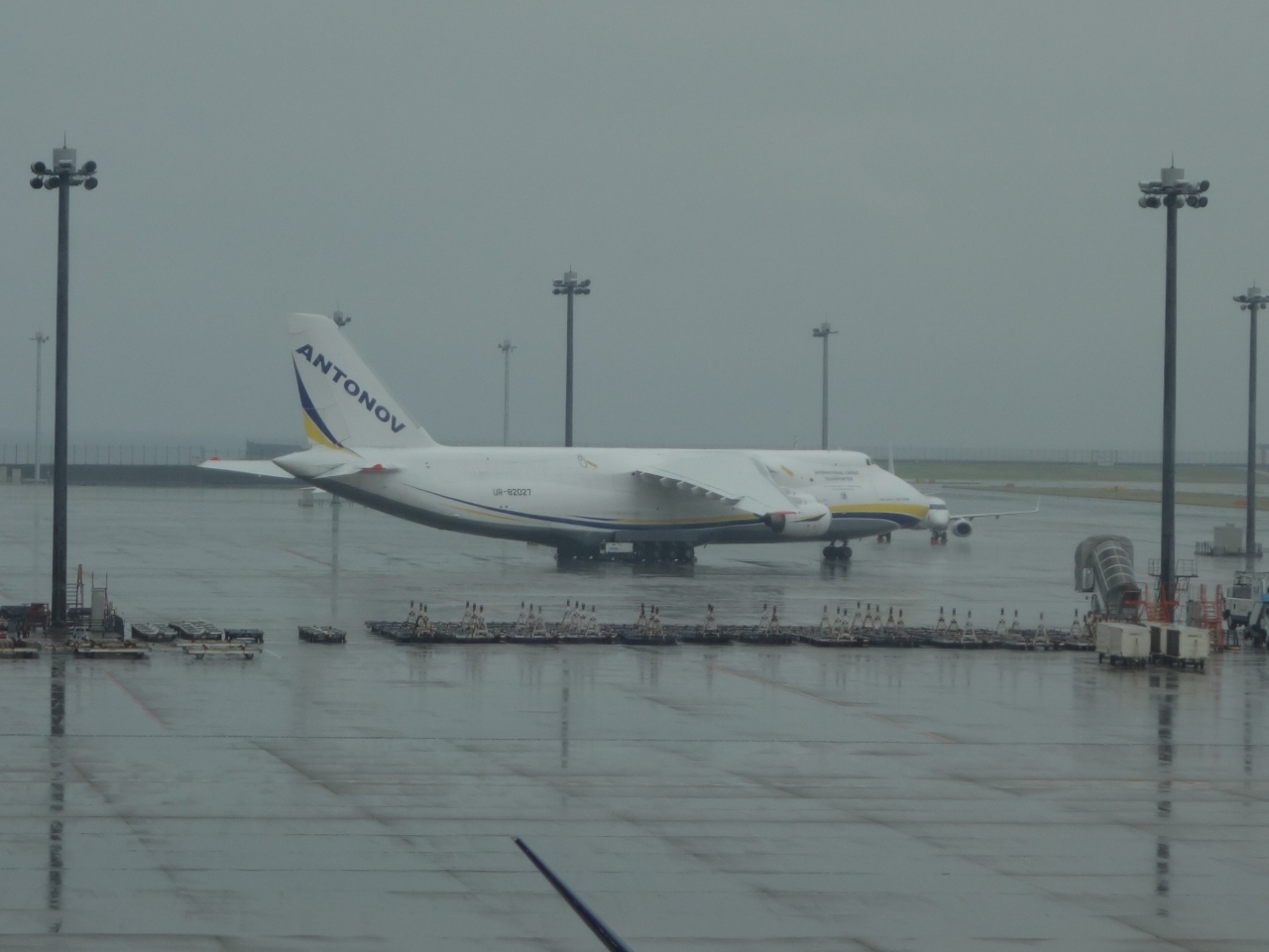 面白い飛行機が駐機していました。