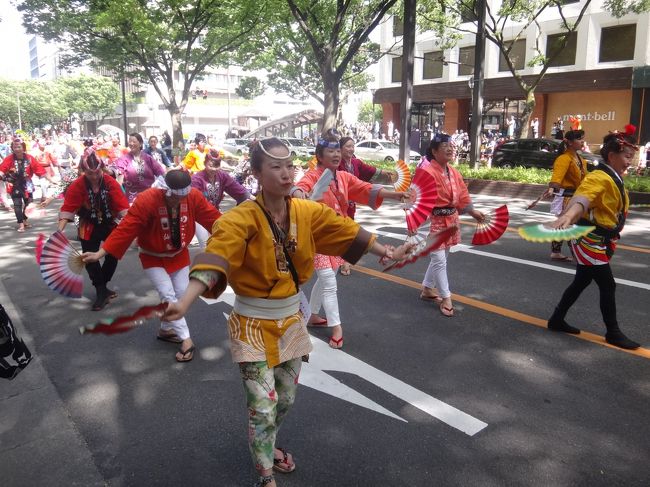 宮城県仙台市「東北絆まつり仙台」2017のパレードの様子。<br /><br />「仙台すずめ踊り」の写真。<br /><br />