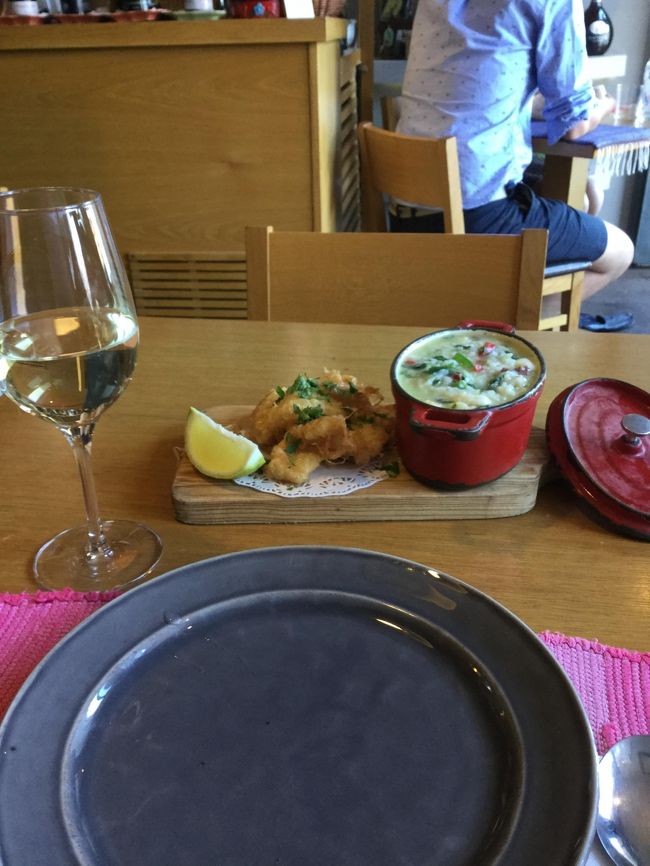 バカリャウとワイン。残さず食べれました。