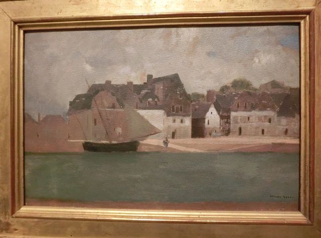 オディロン・ルドン：オレー、サン・グースタンの港。<br />１８７５年。