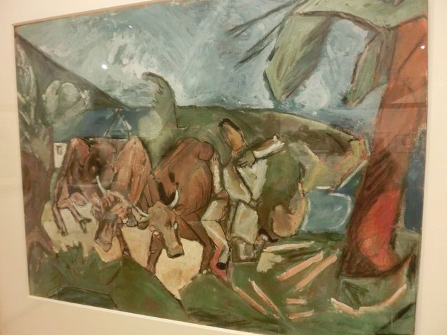 マックス・ジャコブ：風景の中の牛。<br />１９４３年。