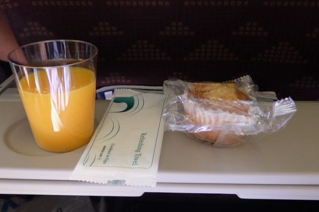 夜食。<br />この後、仁川空港で乗り換えて、成田に予定通り到着しましたが、この間、耳が酷く疼き、写真を撮る余裕はありませんでした。<br />飛行機に乗って初めて、機内食もパスしました。<br />熱は無いので、検疫には引っかかりませんでしたが、暫らくほとんど耳が聞こえませんでした。<br />喉も耳も足も疼くというこんな痛い目にあった旅行は初めての経験でした。