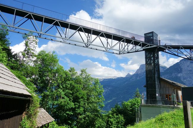 先ほど乗ったエレベーターがあのタワー。<br />帰りは歩いて山を下ります。