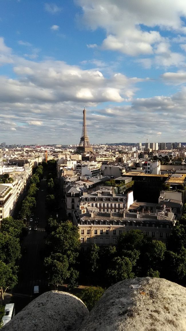 これは来てみてよかったです。<br />エッフェル塔が～。夜8時のなのにまだまだ明るい。そして絵葉書みたいな景色。<br />10時にはホテルに戻り長い一日が終わりました。