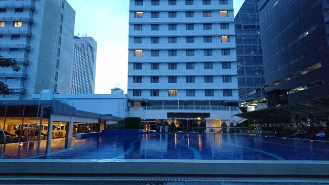 1時間位ゴロ寝をしていたと思います。<br />特に飲み物とか何かのサービスはありませんでした。<br />向かい側にBarがあったので、そちらで購入するのでしょう。<br /><br />徐々に薄暗くなってきましたらコウモリが舞い始めました。<br />ブールで軽く泳いだら、引き揚げます。