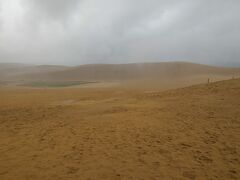 説明も効いて雷も通り過ぎたようなので、今度こそ砂丘へ
階段を上ると、砂の景色が。

…日本にこんな場所があるなんて知らなかった！
九十九里浜と全然違うー！