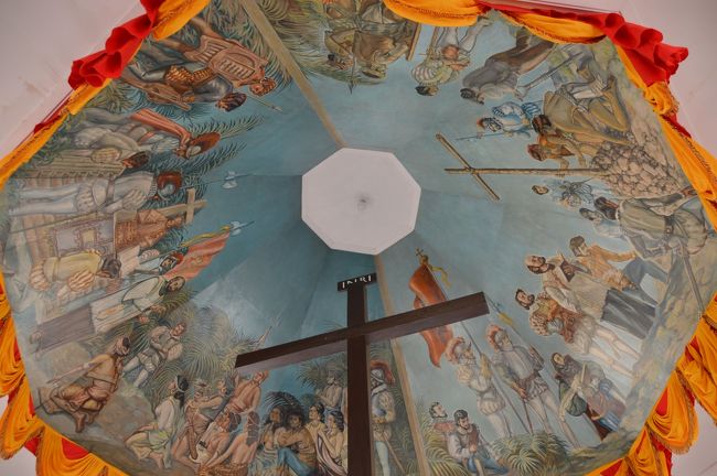 天井に当時の様子を描いた絵がある。