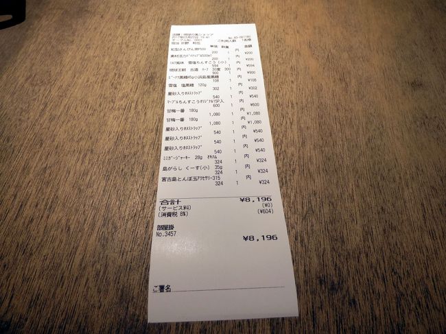 部屋付けで、沢山のお土産を買いました