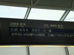 　ANA301便で沖縄へ。乗客の半分が子供だった。 