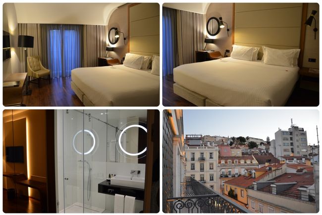 KLMにてアムス経由でリスボンへ。<br />空港からはタクシーでホテルに向かいましたが、たぶんボラレた感じ。<br />ガイドブックに書かれていた値段の倍くらいで23ユーロ。<br />本当に英語が喋れないのかどうかわからないけれど、こちらが何を言ってもポルトガル語でしか返してこないので、そこに時間を使うのはやめて(笑)、おとなしく支払いました。いつもだったら闘うのだけど(笑)<br /><br />ホテルはチェックインもスムーズでお部屋もとても快適でした。<br />バルコニーからの眺めもリスボンらしい風景。