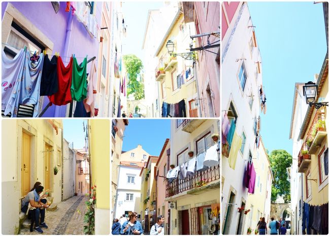 サン・ジョルジェ城からすぐの古い街並み。<br /><br />細い路地、坂道、カラフルな洗濯物。<br />地図を見ないで歩き回るのが楽しい！<br />迷路みたい。