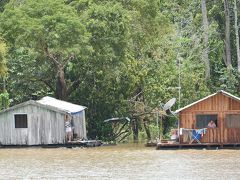 【～アマゾン河 川岸の眺め～】

水量の増減に応じて、上がったり下がったりするようです。見た目には小さく掘っ立て的ですが、生活観に余裕が感じられます....