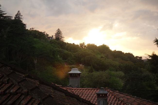 アパートからの夕景。