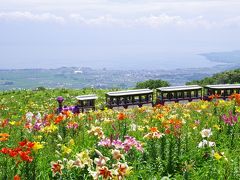 こんな素敵な景色を望むことが出来ます!

ちょっと空と同化してしまっていますが、ゆり畑、汽車、琵琶湖、青空のコラボ☆