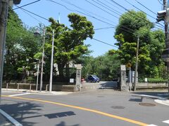 道の向こうに　
カトリック山手教会の門