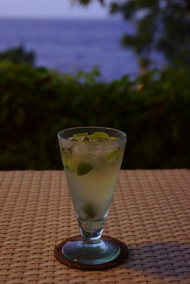 スパの後には、道路を少し歩いた本館にあるレストランへ。<br />こちらとても人気で、外から食事だけ食べに来る西洋人も多いので<br />予約しておくか、18時台に行くのがオススメです。<br />ノンアルのミントやジンジャーを使ったドリンクがおいしい！