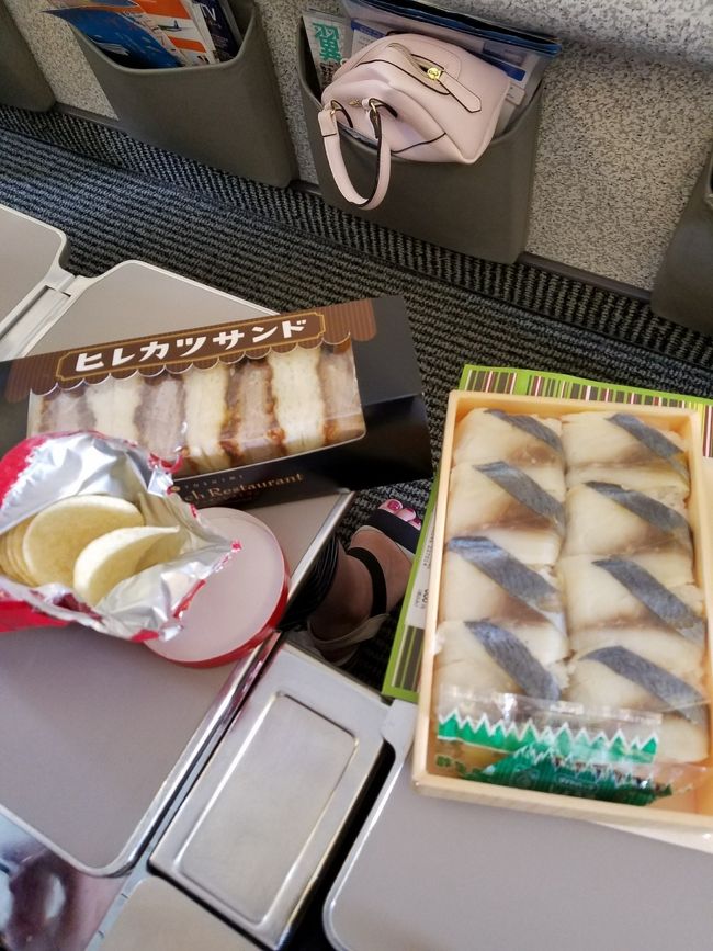 座席は前日に変更できて広々<br />こんな感じで、かんぱーい＼(^o^)／<br />これからの数日が楽しみ、楽しみ♪<br /><br />