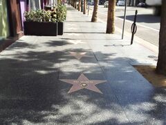 ハリウッド・ウォーク・オブ・フェイム！
あのハリウッドの有名な名前の刻まれた星のストーンが埋め込まれている通りです。
ロスの空港からは片道５０ドルくらい。時間は30分もかからなかったと思います。