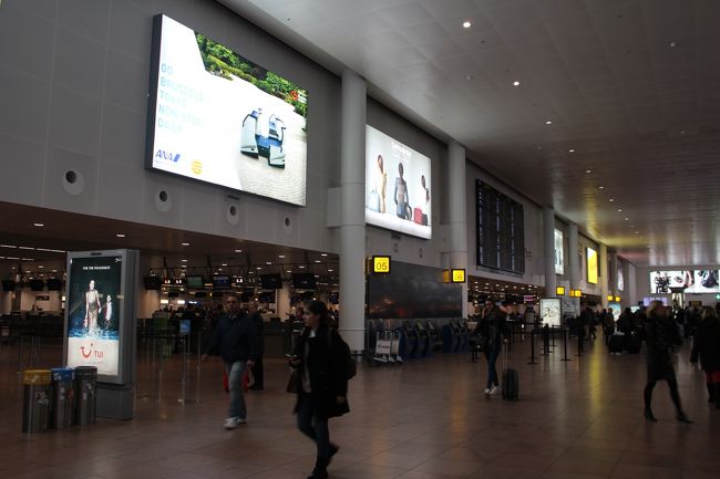 意外と広いブリュッセル空港。<br /><br />バルセロナまではブリュッセル航空を利用します。<br />今回初めてエクスペディア経由で予約した航空券。<br />ブリュッセル→バルセロナが片道7720円で委託手荷物は別料金でした。<br /><br />その委託手荷物の料金で問題発生(+_+)<br />予約時の案内には23kgまでひとつ25ユーロとありました。<br />なので、カウンターで25ユーロ払えば良いと思っていたのに、請求されたのは<br /><br />前もってWebで予約していないと25ユーロにはならないんですって！！<br />そこまでちゃんと調べなかった私も悪いけど、分かりにくいよ～(T_T)<br /><br />委託手荷物込みで1万円位だったブリティッシュ・エアウェイズと悩んで安い方のブリュッセル航空にしたのに、返って高く付いてしまいました。<br />ごめんなさいm(__)m<br /><br />ほんと、最近では委託手荷物の有料化が進んで面倒になったものです...。<br />