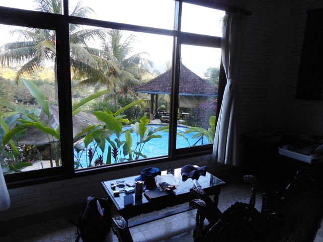 部屋からプールが見渡せます。