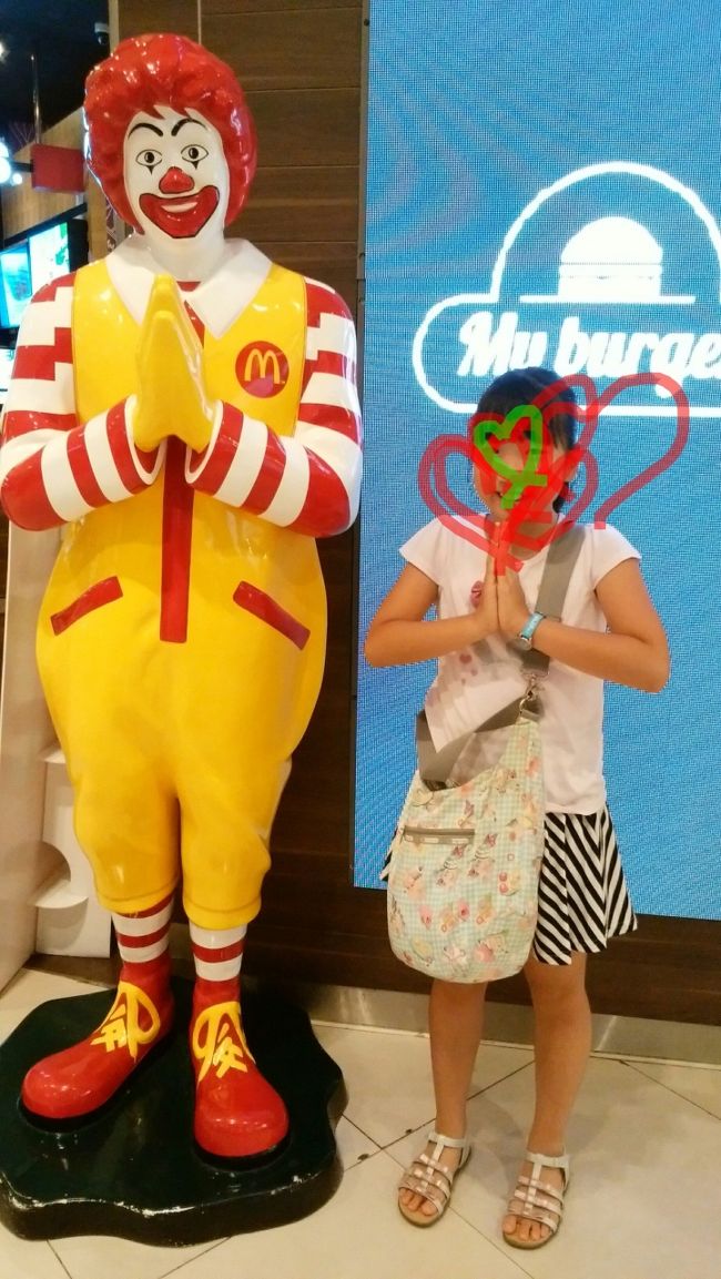 BTSサパーンタクシン駅からサイアム駅のパラゴンデパートまで。BTSは寒いです。娘はサイアムあたりの都会さにビックリ(*'▽'*)