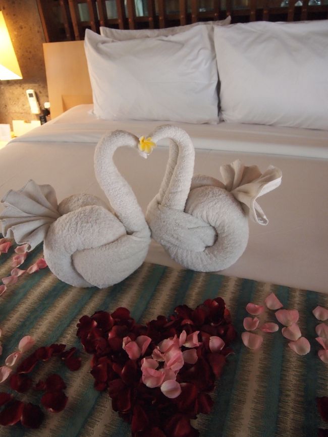 きーっちりとかたーく結ばれたタオルアート。<br />