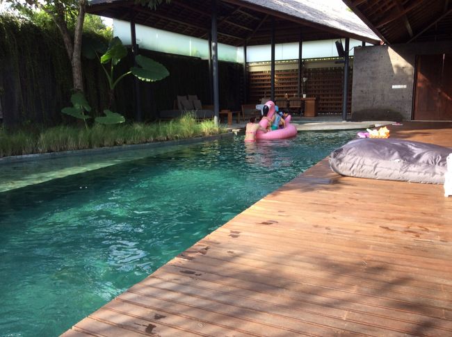 フラミンゴのフロート。<br /><br />事前予約したんですがこれ、有料なんです。<br />一泊Rp125,000（　ＴДＴ）<br /><br />迷ったけど楽しそうなのでお願いしました。<br /><br />結果楽しかったけどまぁ、私の金銭感覚だとやっぱり１０００円は高い。