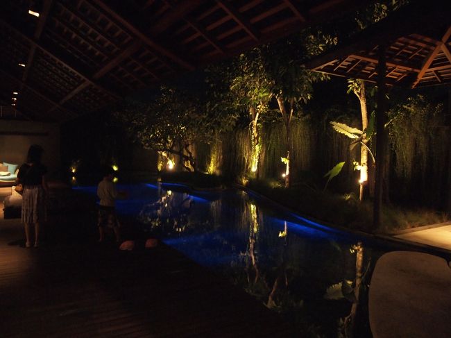 ヴィラ内もキレイにライトアップされていました。