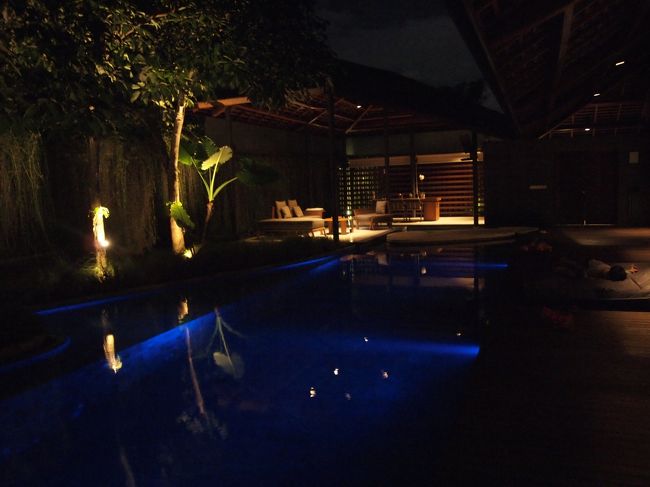 ＭＢＳの名残りで、夕食のあともプールタイムがあると思ってる息子。<br /><br />みんなに止められ不貞腐れ中。