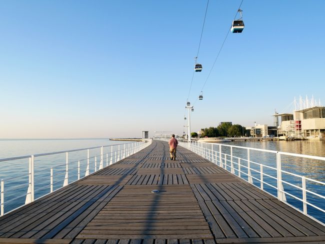 桟橋みたいのを歩いております。