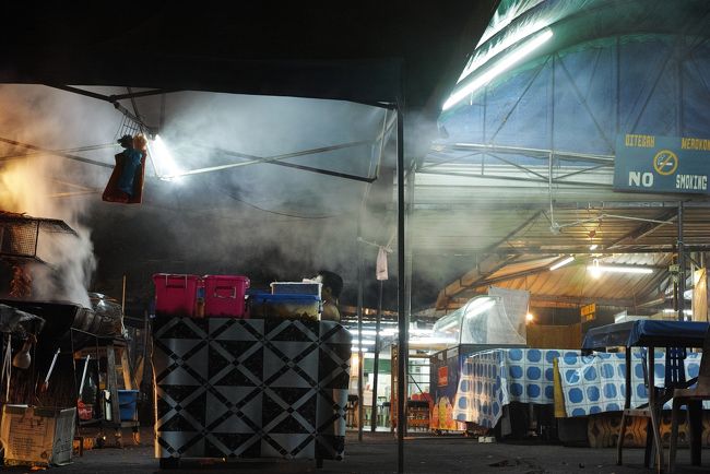 早々に食べ終わって休憩してたら、<br /><br />20時半頃から、焼き鳥？を焼き始めて、香ばしい匂いに包まれます。<br /><br />煙がすごい～。<br /><br /><br />ジモピーは21時頃から、わらわらと集まり、賑やかに。