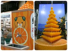 到着ロビーを出てすぐ，蛇口からみかんジュース．愛媛都市伝説がここに．