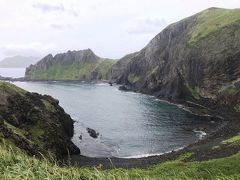 これが澄海岬！灰色ではあったけれど、海の青さもあり、やはりすばらしい景色です。晴れていたら、どんなにきれいでしょう。