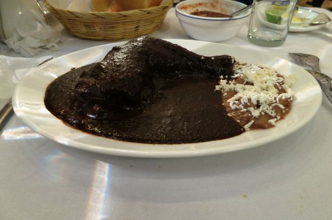 モーレ　ポブラノ☆<br /><br />全く経験のないメキシカンフードの1発目。味の表現が難しい・・・<br />ソースはチョコとか数種類のスパイス？をミックスしてあるらしく・・・<br />味としてのパンチはなかったけどね。おいしく頂きましたよ。